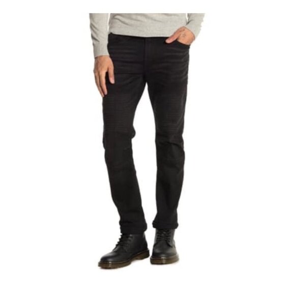 Men’s True Religion Geno Relaxed Slim Black Straight Jeans Sz 42 - Picture 1 of 10